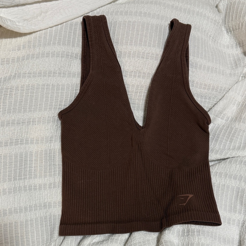 Brown gym shark sports top - Picture 1 of 3
